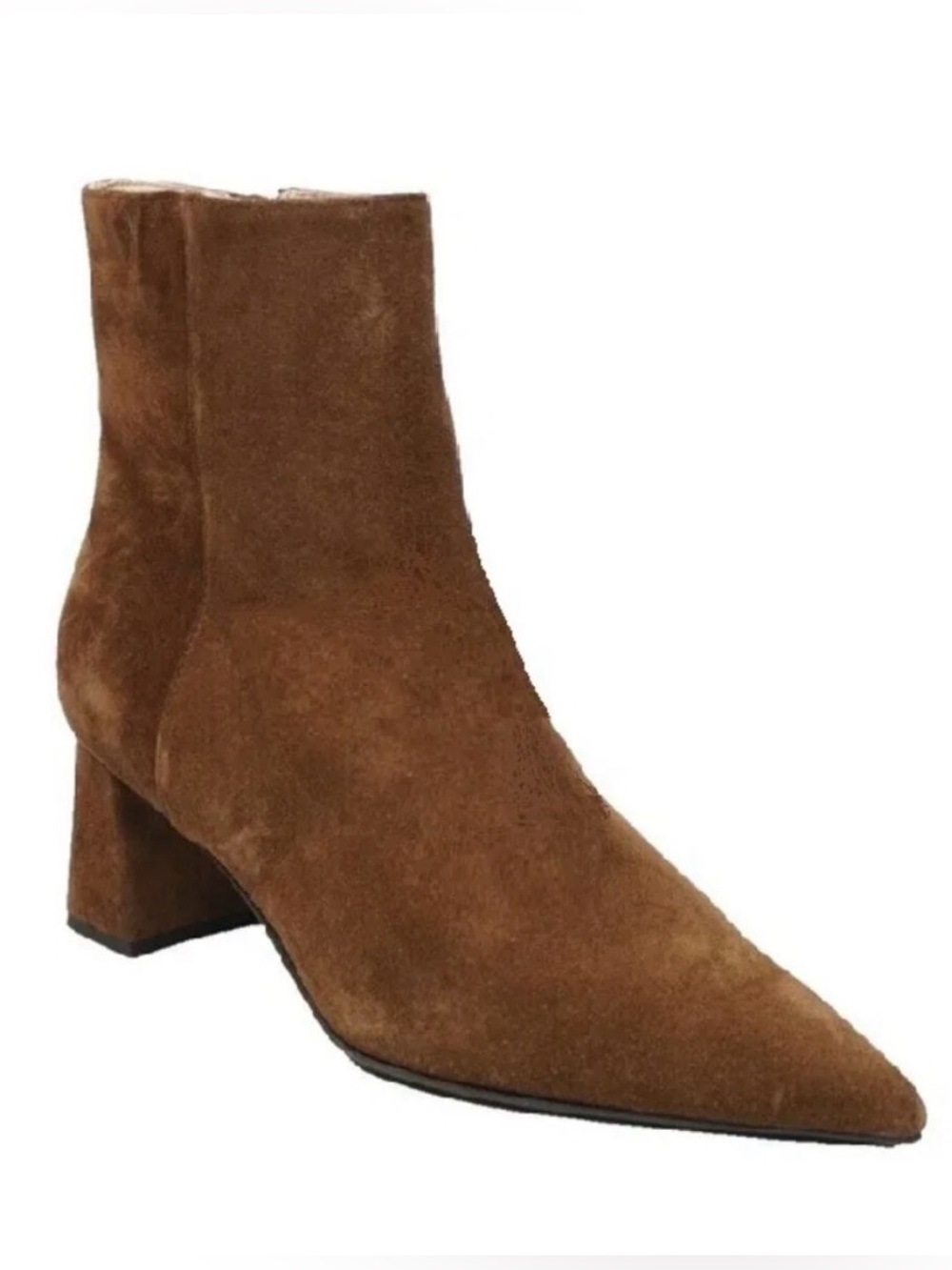 EUC AGL Mimma Suede Heeled Bootie in Cognac size 8.5